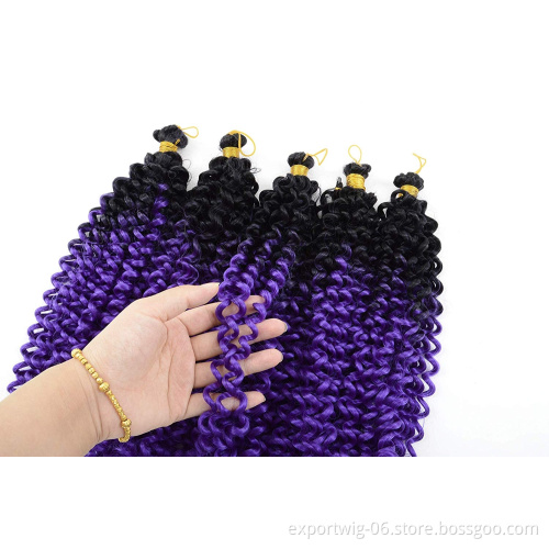 Wholesale Water Wave Crochet Hair Ombre Color Synthetic Crochet Hair Extensions Water Wave Bundles Crochet Hair